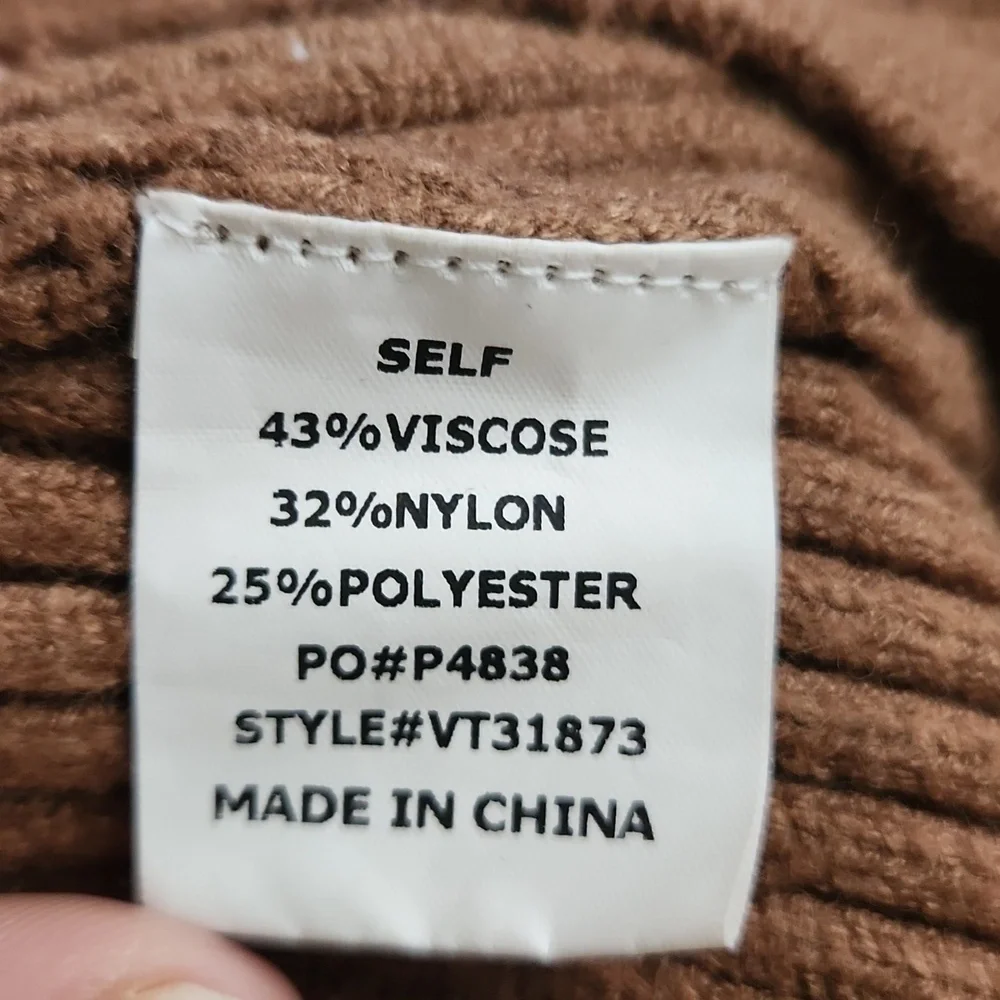 Batwing Chocolate Mocha Color Sweater Size small Lagenlook Glam Y2k Cozy - Picture 10 of 10